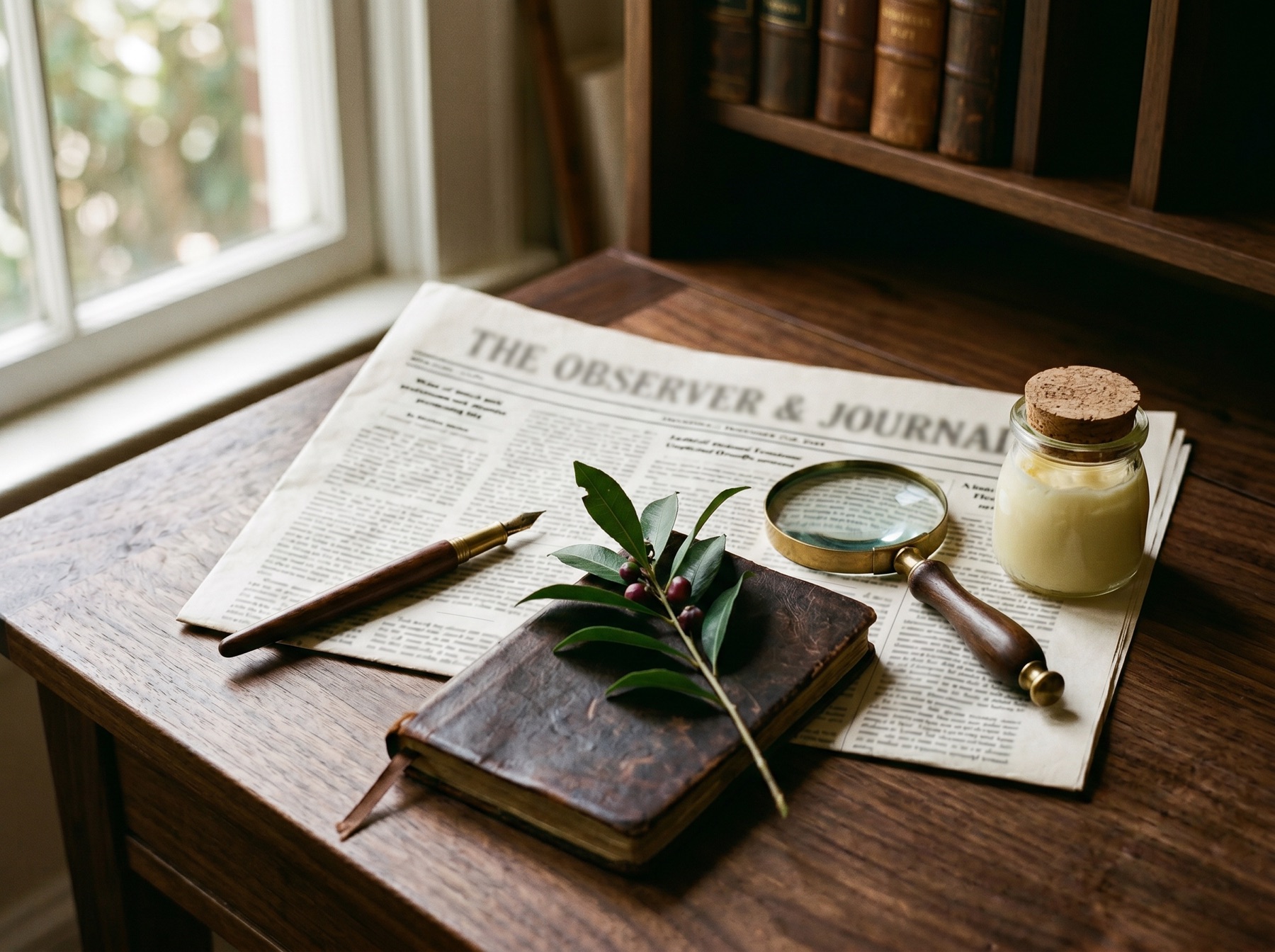 The Intelligence Desk — printed briefings in cream paper